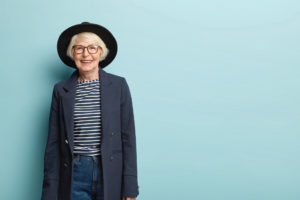 older woman wearing glasses